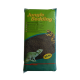 Grüne Tüte mit der Aufschrift 'Dschungel-Bettung' für Reptilien, mit Bildern von einer Eidechse und einem Frosch, mit einem Fassungsvermögen von 20 Litern.