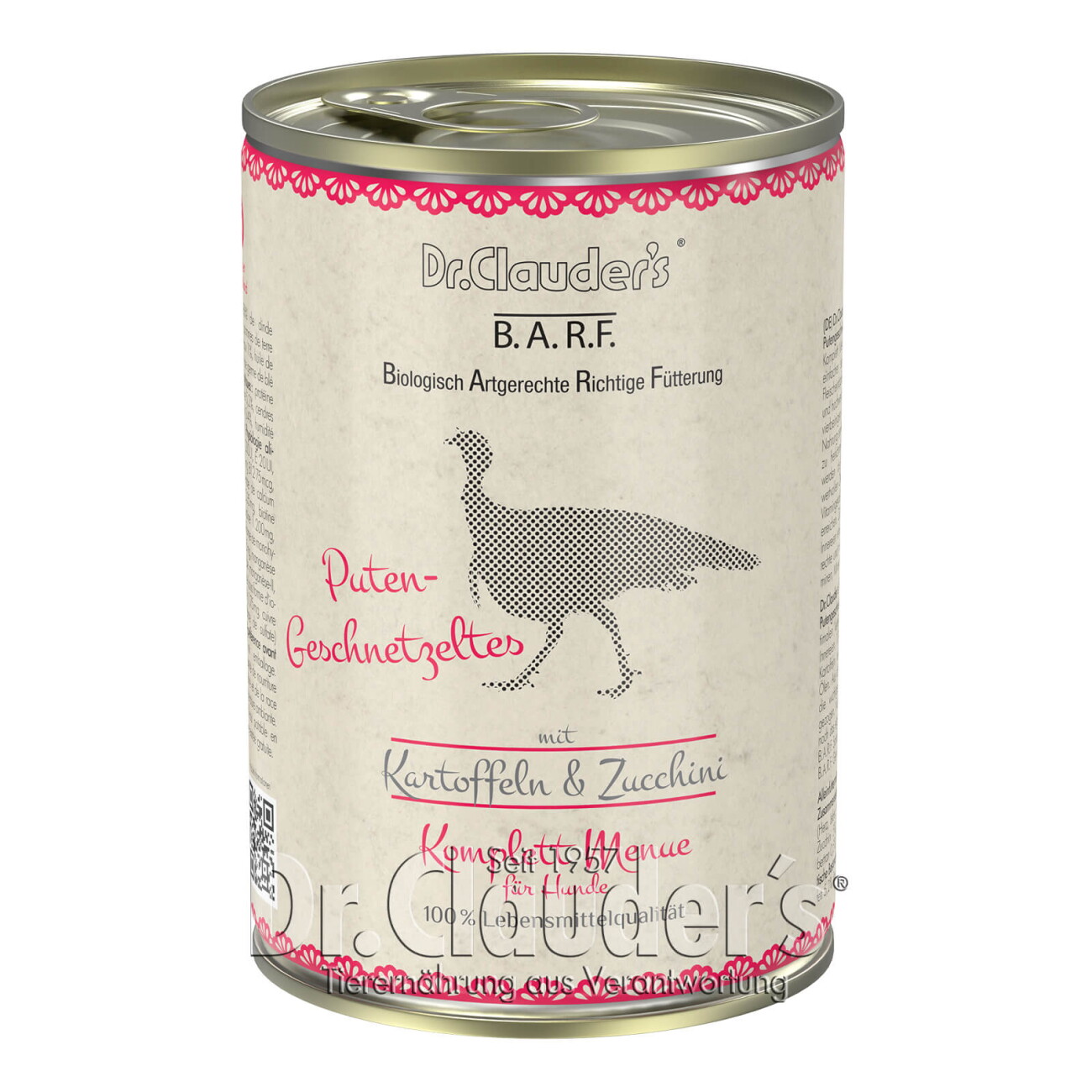 Dr. Clauder's B.A.R.F. Komplett Menue Putengeschnetzeltes 12x400 g
