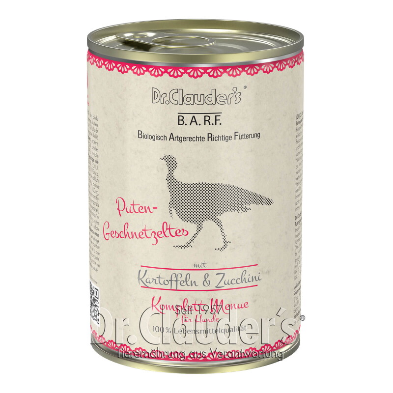 Dr. Clauder's B.A.R.F. Komplett Menue Putengeschnetzeltes 12x400 g