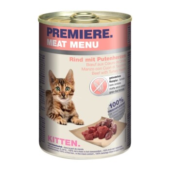 Meat Menu Kitten Bœuf et cœurs de dinde 6x400 g