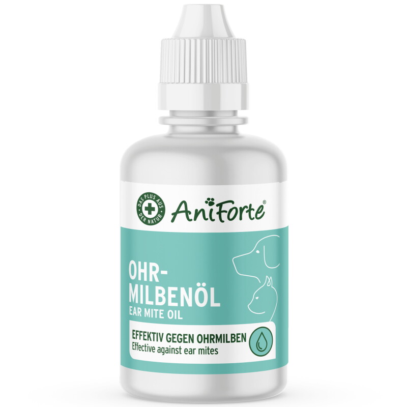 AniForte Ohrmilbenöl 50 ml – Sanftes Mittel gegen Ohrmilben bei Hunden, Katzen & Nagetieren