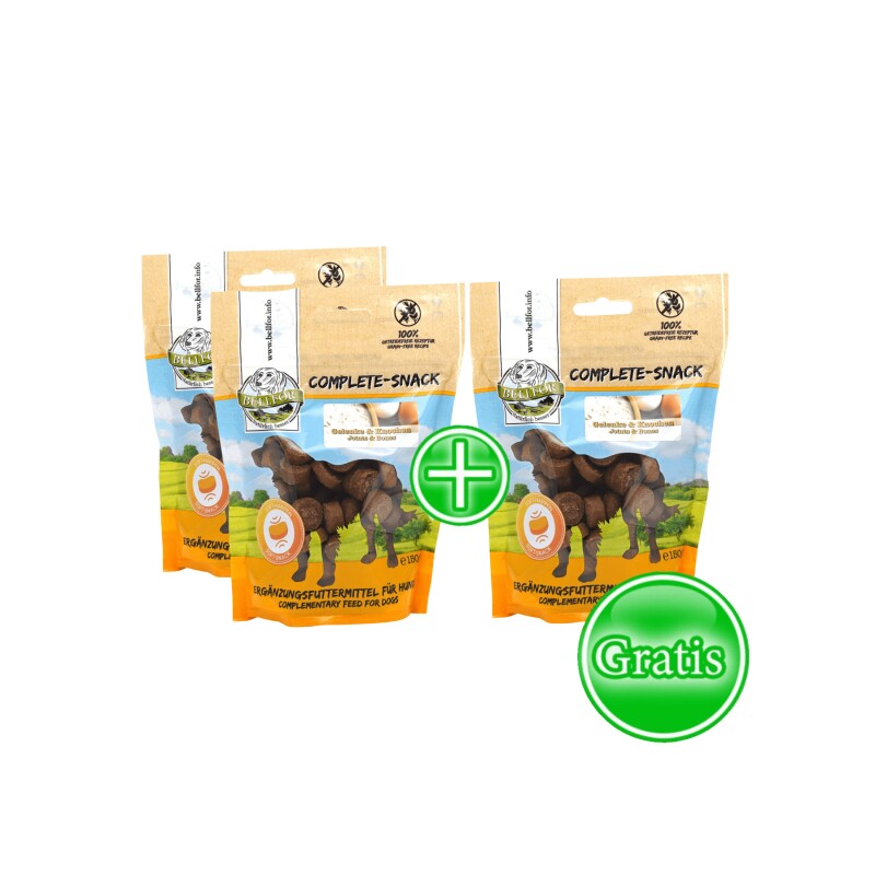 Bellfor Ergänzungsfuttermittel für Hunde - Gelenke und Knochen Complete-Snack - 3x150g