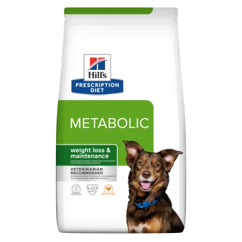 Hill's Prescription Diet Metabolic Hundefutter zur Gewichtsabnahme und -erhaltung, vom Tierarzt empfohlen, mit Huhn.