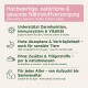 Tieretikett „High-quality, natural & healthy nutrient supply“: unterstützt Darm- und Immunsystem; ohne Zusatzstoffe; für alle Altersstufen.