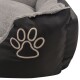 Hundebett mit gepolstertem Kissen Schwarz/Grau 80 cm, 80 cm, 21 cm