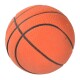 Oranges Gummibasketballspielzeug mit schwarzen Linien, entworfen für Haustiere zum Spielen.