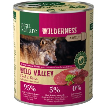 WILDERNESS Adult Wild Valley — Konina i wołowina 6x800 g