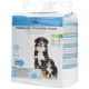 Paquet de coussinets d'entraînement Premium Take Care pour chiens, présentant un grand chien et un chiot à l'avant, avec des détails sur la taille et les couches.