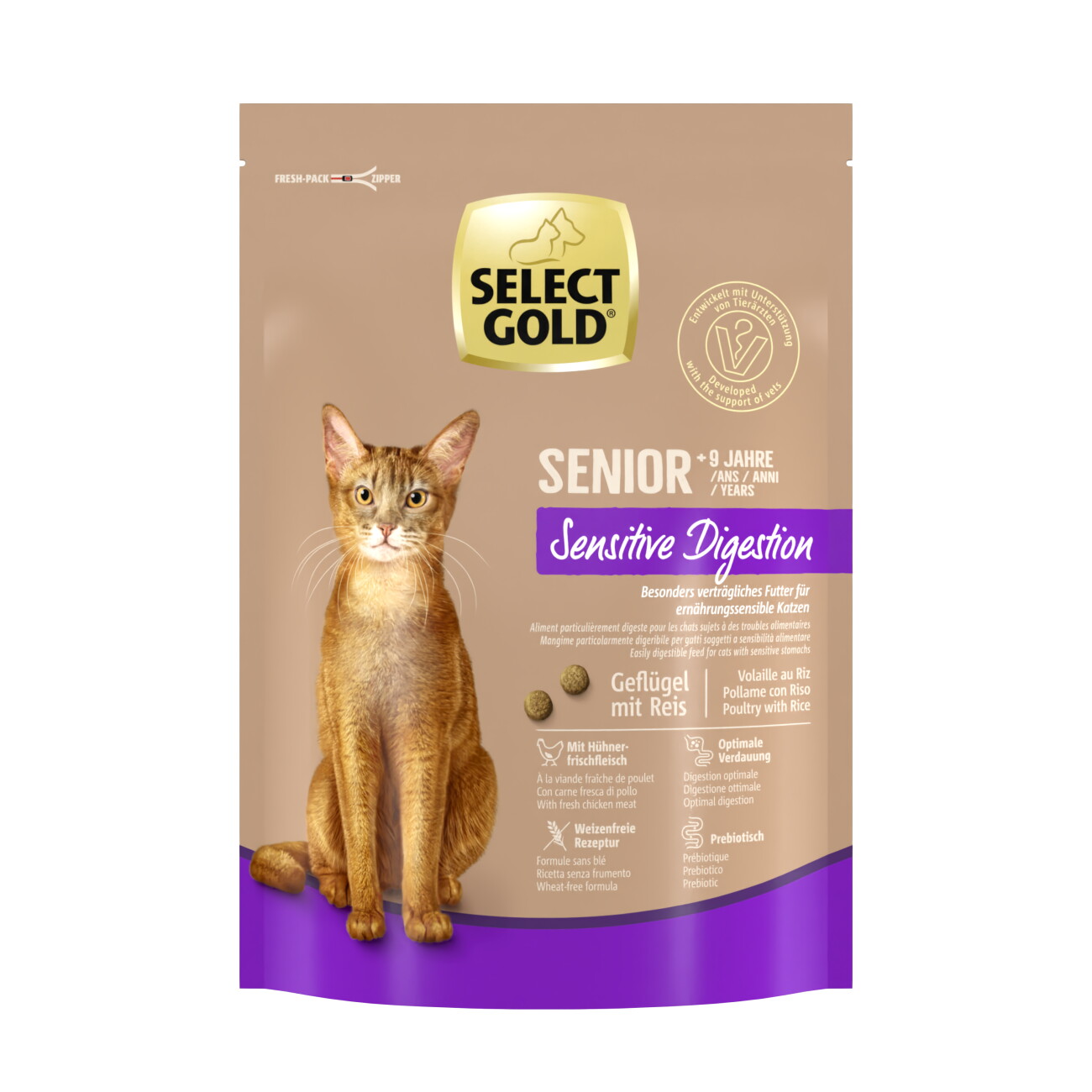 SELECT GOLD Digestion Senior Dry Cat Food Poultry and Rice 2.5kg Poultry & Rice 300 g