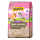 Tüte MultiFit Hanfstreu für kleine Haustiere, mit einem pinken Design und Bildern von einem Kaninchen, Meerschweinchen, Hamster und einer Maus.