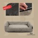 Hundebett mit weichem, geripptem Design, mit abnehmbarem Bezug und einem Etikett mit der Aufschrift "HERGESTELLT IN DER EU." Markenlogo: ROHRSCHNEIDER®.