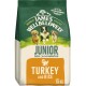 Bag of James Wellbeloved Junior Dog Food, Turkey and Rice flavor, suitable for dogs aged 6-14 months, 15 kg.