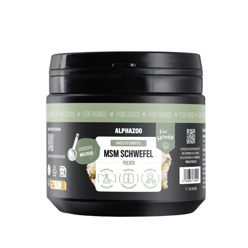 ALPHAZOO MSM-Pulver für Hunde und Katzen 250 g