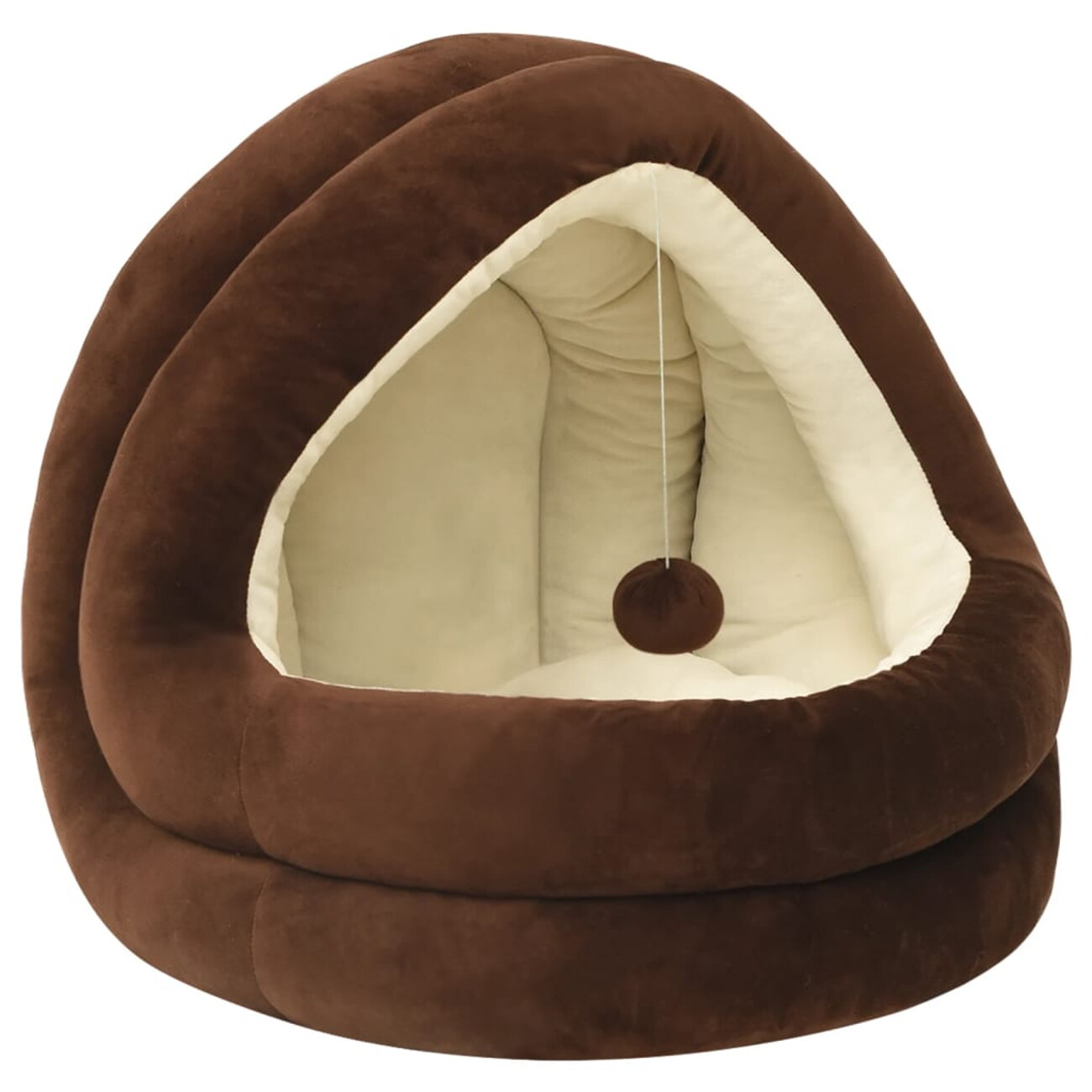 Vidaxl Braun Katzenbett 50X50x45 Cm Und Creme - Image 2
