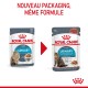 Image de deux sachets de nourriture pour chats Royal Canin Urinary avec un nouvel emballage, indiquant "NOUVEAU PACKAGING, MÊME FORMULE" et les bienfaits pour la santé urinaire.