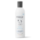 White bottle with black cap labeled Furrish Baby Powder dog shampoo, spotted puppy illustration, fresh & clean scent, 300ml