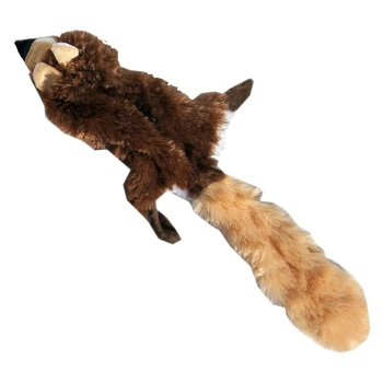 Plüsch Waschbär-Hundespielzeug mit einem flauschigen Schwanz und detaillierten Gesichtszügen, ideal für die Spielzeit mit Haustieren.