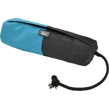 A blue and black hexagonal-patterned pet toy bag with a drawstring, featuring the "AniOne" logo on the side.