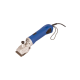 Elektrischer Haustierpflegeclipper mit blauem Griff und silberner Klinge, entworfen für effizientes Trimmen von Haustierhaaren.