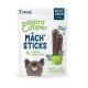Edgard Cooper Mâch' Sticks pour petits chiens, avec une illustration de chien ludique, contenant 7 bâtonnets par paquet, faible en calories, saveur pomme et huile d'eucalyptus.