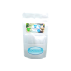 Weißer wiederverschließbarer Beutel mit der Aufschrift "AQUARIS® POND Care & Repair" mit Bildern eines Teiches und Steinen, entworfen für die Pflege von Aquarientieren.