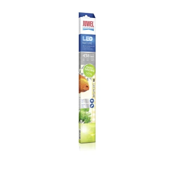 Nature LED 43,8 cm, 12 W LED-Natur-Aquariumlicht von Juwel, 438 mm, energiesparend 50%, mit Bildern von Fischen und Wasserpflanzen auf der Verpackung.