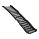 Eine schwarze Haustierrampe mit einer strukturierten Oberfläche für Traktion, entworfen, um Haustieren den einfachen Zugang zu höheren Oberflächen zu ermöglichen.