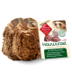 Natürliches Kauspielzeug aus 100% Holz, beschriftet mit "Kauwurzel" mit Vorteilen für die Zahnpflege und die Beschäftigung des Hundes, Größe S.