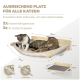 Wandmontierte Katzenhängematte mit zwei Katzen; deutscher Text: 'Ausreichend Platz für alle Katzen' und '15x Dübel/Schrauben'.