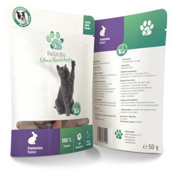Fellicita Katzensnacks 3x50g Mixpaket Fellonis Fleischstreifen, 3 Sorten