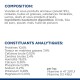 Emballage de nourriture pour animaux affichant la composition et les constituants analytiques, y compris la teneur en protéines, en graisses et en vitamines en français.