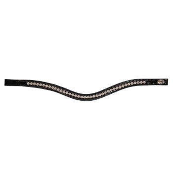 Schwarzes Haustierhalsband, verziert mit funkelnden Strasssteinen, das ein stilvolles und elegantes Design zeigt.