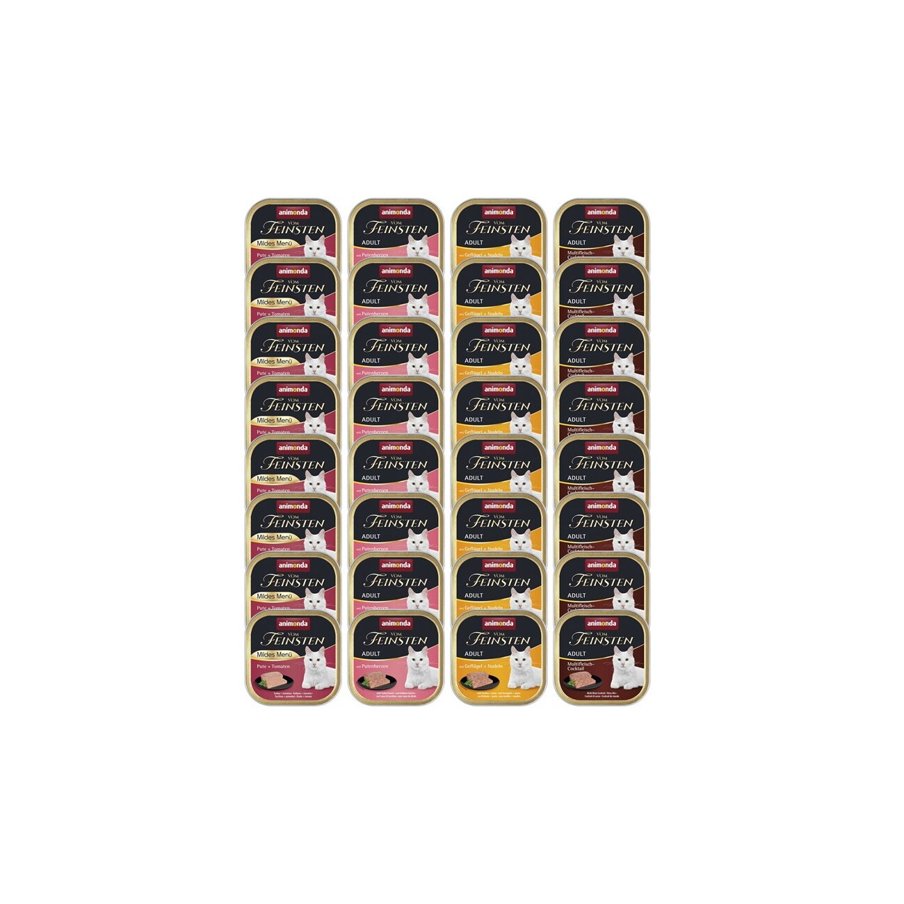animonda vom Feinsten Nassfutter Katze, Adult, Mixpaket 32x100g Fleischauswahl