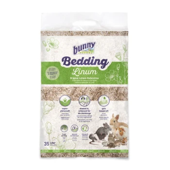 Bedding Linum 35 l Bunny Bedding Linum, 35 Liter, natürliche Flachsbettung für kleine Tiere, mit weicher Textur, staubfrei und guter Saugfähigkeit.