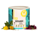 Dose Famly Petfood Functionals 02 Hepaskin mit Spirulina, Mariendistel und Löwenzahnkräutern darum herum.