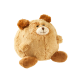 Runder hellbrauner Plüsch-Teddybär, runder Körper mit lächelndem aufgesticktem Gesicht, flauschigen Ohren und braunen pfotenförmigen Füßen
