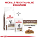 Royal Canin Gastrointestinal Fibre Response Katzenfutter, einschließlich Trocken- und Nassfutter, mit dem Text "auch als Feuchtnahrung erhältlich."
