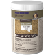 Conteneur de mélange d'herbes pour animaux de compagnie Premiere Raw Kitchen, un mélange d'herbes pour animaux, avec des instructions pour mélanger avec de la viande, des légumes et de l'eau.
