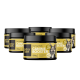 Sechs Gläser "Petsy Labs Canine Booster", ein 150g Hundesuperfood-Pulver, gekennzeichnet als 100 % natürlich mit 26 Zutaten.