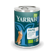 Yarrah Bio-Katzenfutterdose mit Pastete aus Huhn und Hering, Algen und Spirulina; getreidefreies Rezept; umweltfreundliche Verpackung.