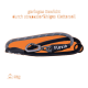 Hundeleine aus strapazierfähigem Kletterseil, mit der Bezeichnung "Floxik", mit einem leichten Design (80g) auf einem orangefarbenen Hintergrund.