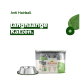 Anti-Haarball-Katzenfutter für langhaarige Katzen, das ein Multipack mit Rind und Huhn enthält, präsentiert mit einer Metallfutterschüssel.