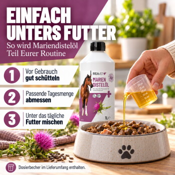 Collage einer Katze in den Armen, einer Person, die einen Hund streichelt, und einer Frau mit einem Pferd, mit den Worten "NATURPRODUKTE" und "Damit es dir gut geht."