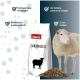 Ein großer Haufen kleiner, zylindrischer brauner Pellets, wahrscheinlich Haustierfutter oder Einstreu, vor einem weißen Hintergrund präsentiert.