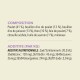 Liste des ingrédients de la nourriture pour animaux mettant en vedette du poulet (41 %), du bouillon de poisson, du thon et de la citrouille, avec des additifs nutritionnels comprenant des vitamines et des minéraux.