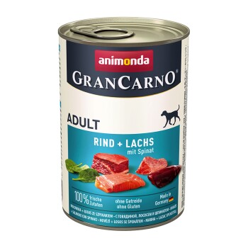 Assortiment GranCarno Original adulte Bœuf et saumon aux épinards 6x400 g