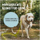 Wasserdichte Allwetter-Leine in leuchtendem Gelb, mit dem Text 'Schmutzabweisend & einfach zu reinigen', während ein Hund im Wasser steht.
