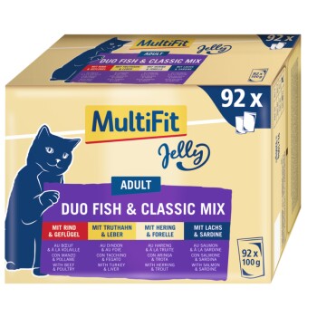 MultiFit Adult Jelly Duo Fish & Classic Mix Multipack XXL 92x100g