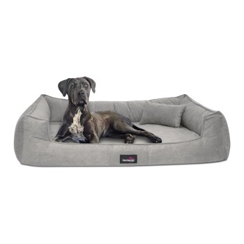 ® BRUCE VELOURS Orthopädisches Hundebett Soft hellgrau 1,1 m, 25 cm, 90 cm