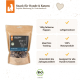 Kraftpapierbeutel von Liebesgut BIO Rinderlunge-Snacks für Hunde und Katzen; Aufschrift: 150 g fettarme Happen, luftgetrocknet